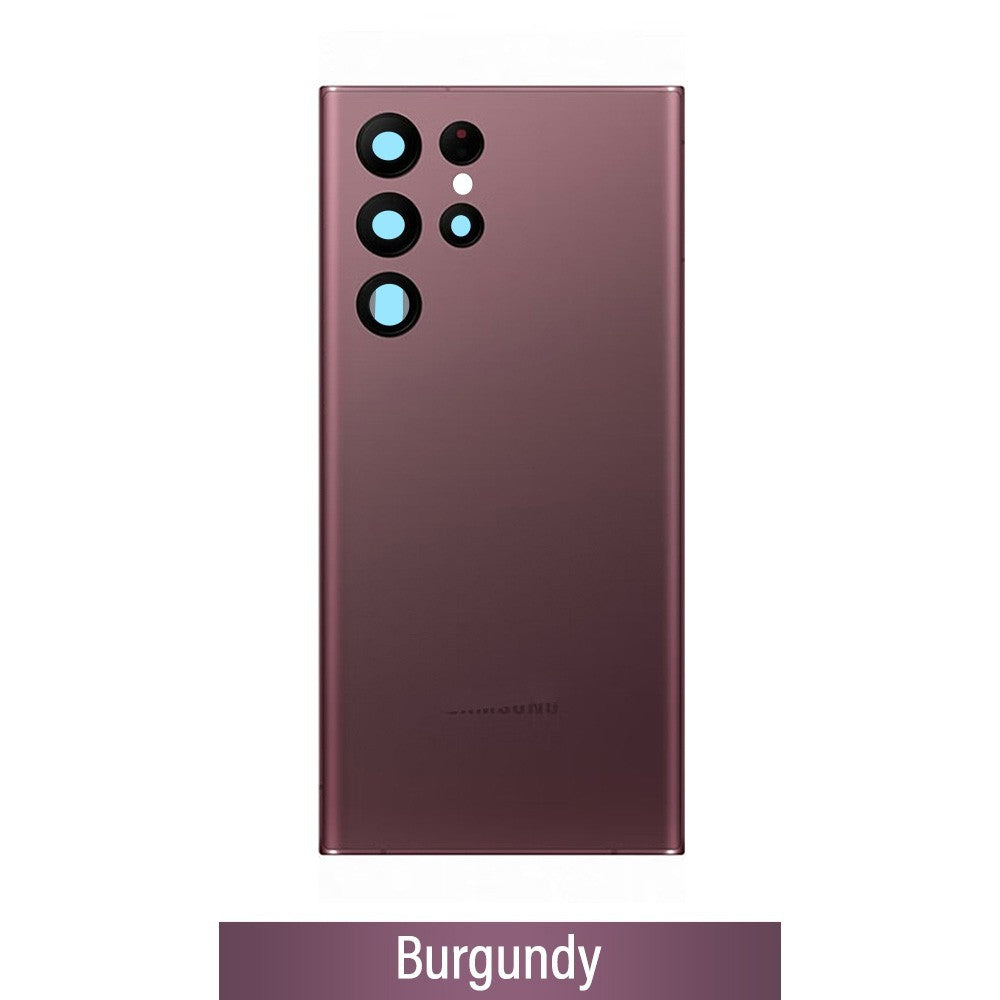 Brown Rear Cover Glass For Samsung Galaxy S22 Ultra S908B-Burgundy Brown Rear Cover Glass For Samsung Galaxy S22 Ultra S908B-Burgundy